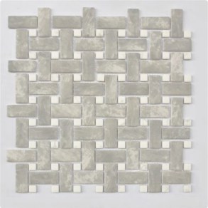 Bardiglio Basketweave - glass tile